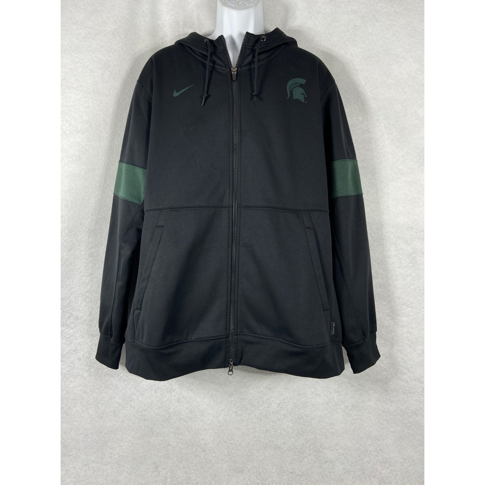 Nike Team Issued Jacket Men's XL Michigan State Spartans Green Black  Full Zip